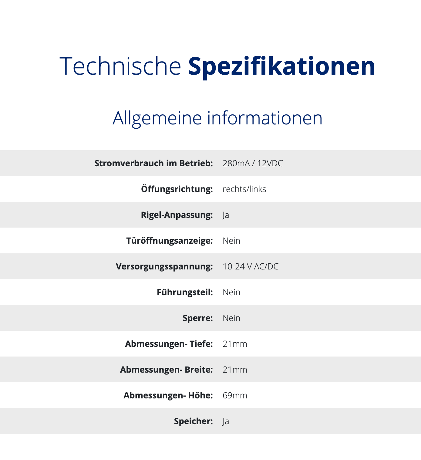 Universal Elektro-Türöffner mit Schild