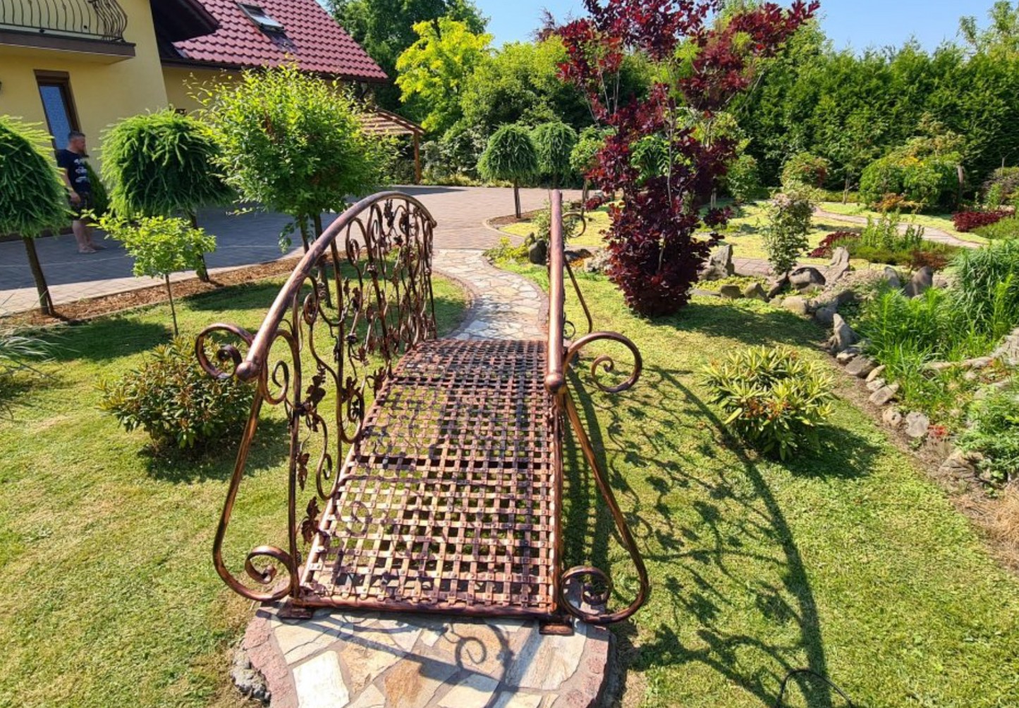 Romantische Gartenbrücke Steg Kunstschmiede