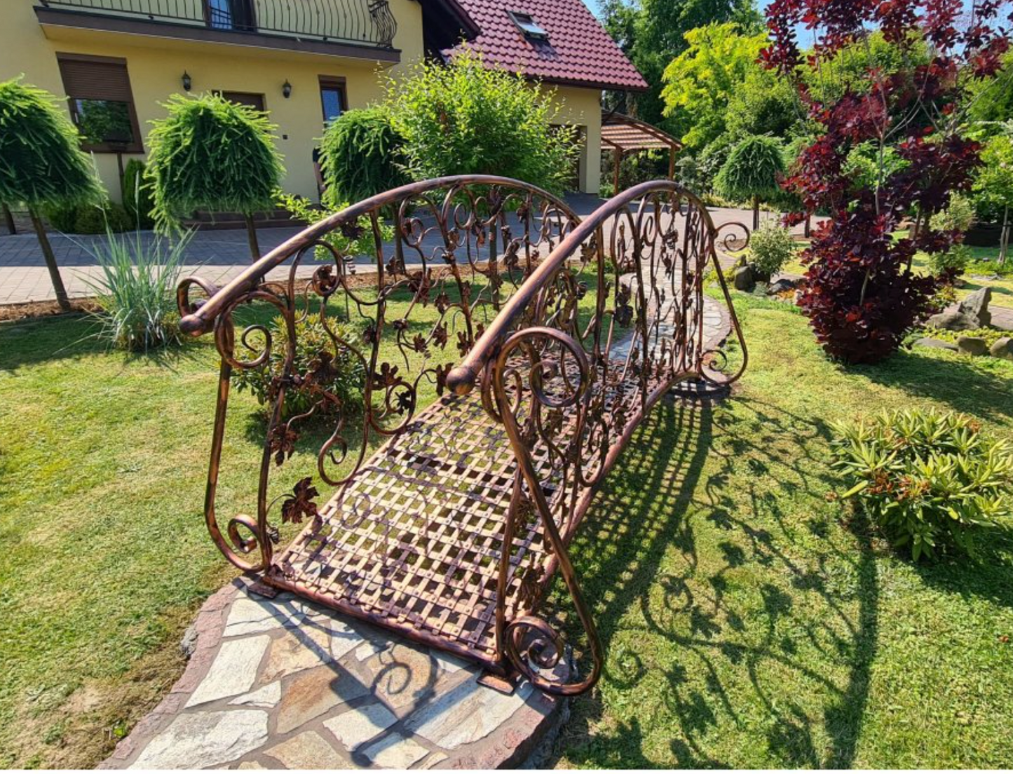 Romantische Gartenbrücke Steg Kunstschmiede