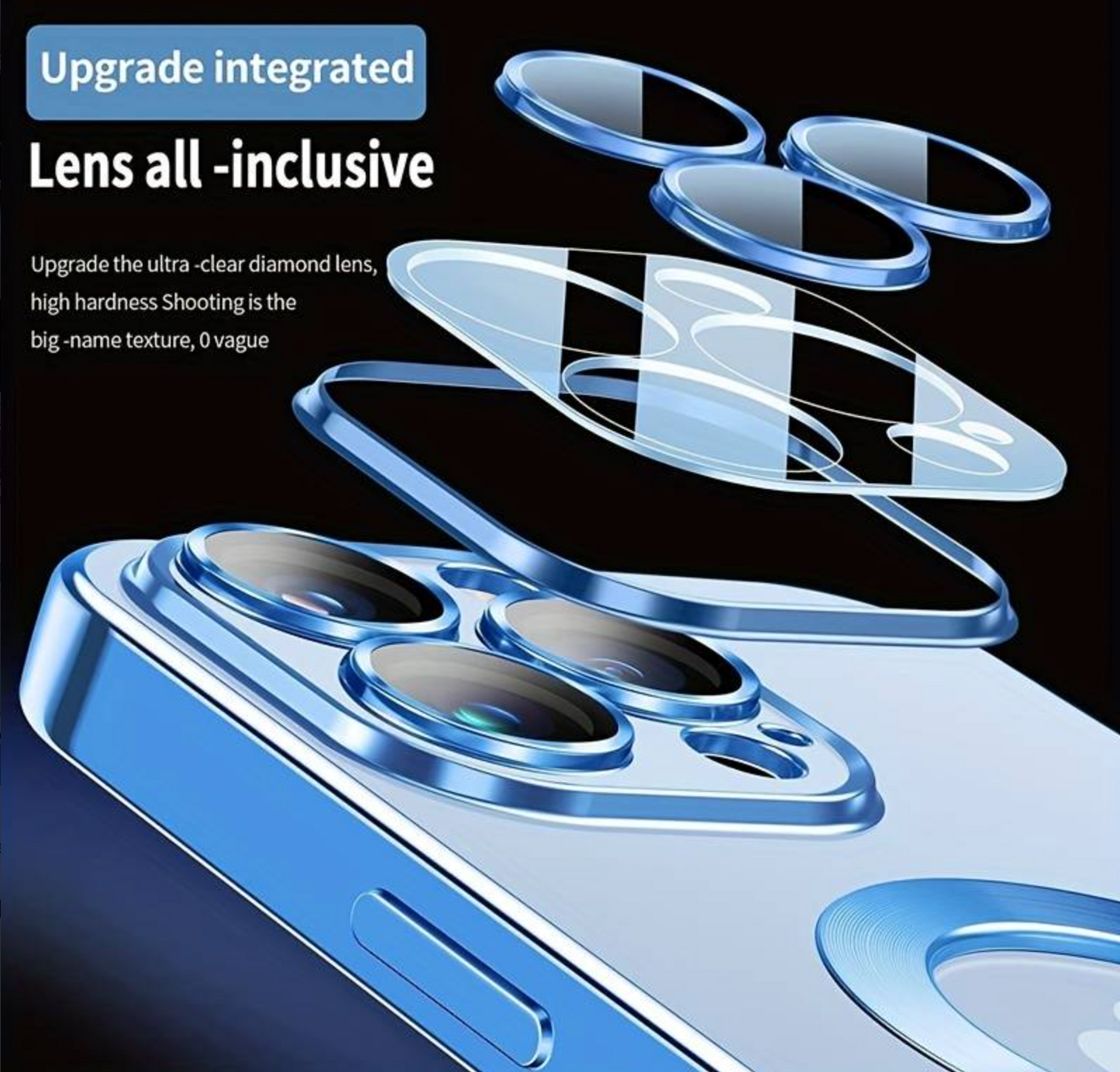 Iphone 14 Max Pro Metalloptik Schutzhülle mit Magnetring