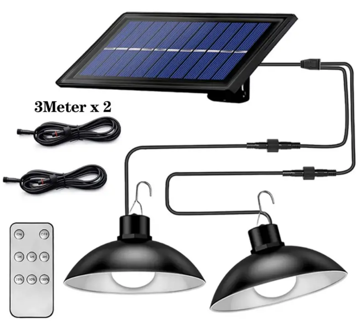 2er Solar LED Pendelleuchte