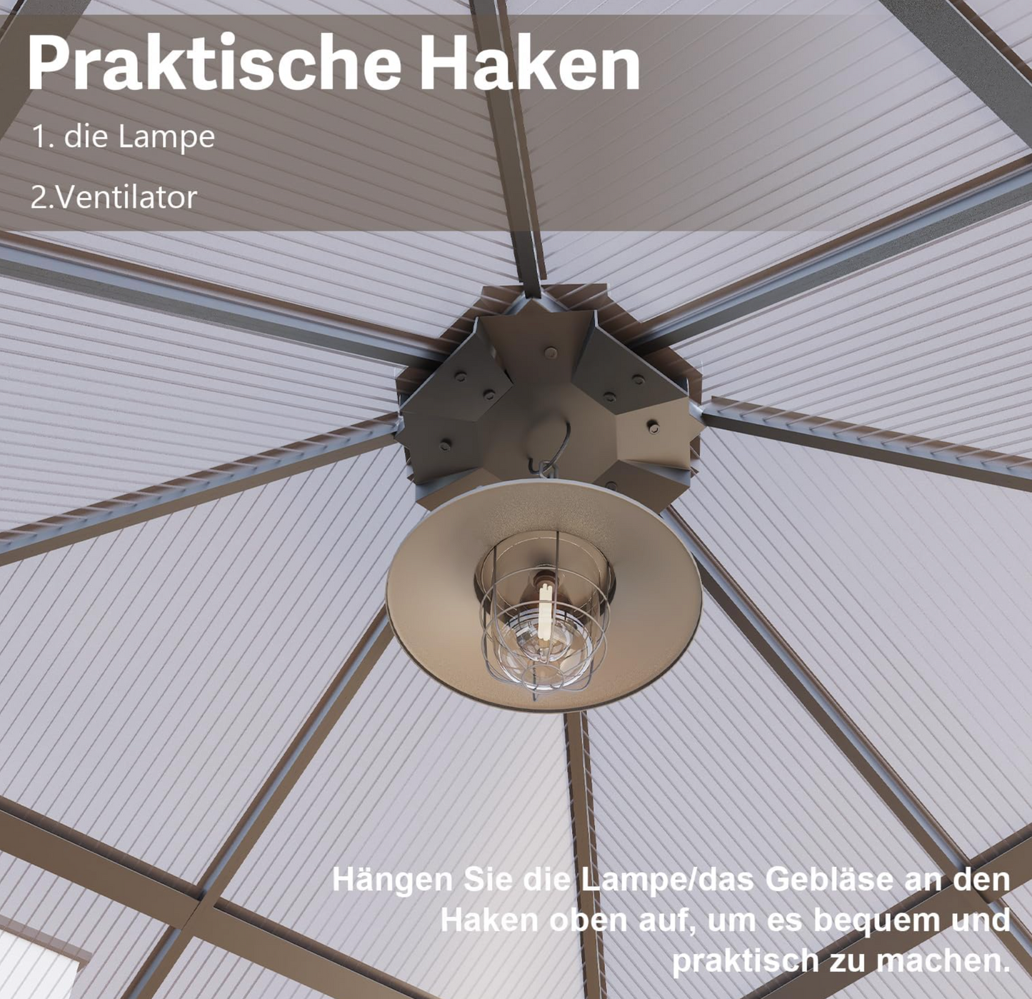 Pavillon in 2 Größen Winterfest mit PC-Dach & Seitenwänden