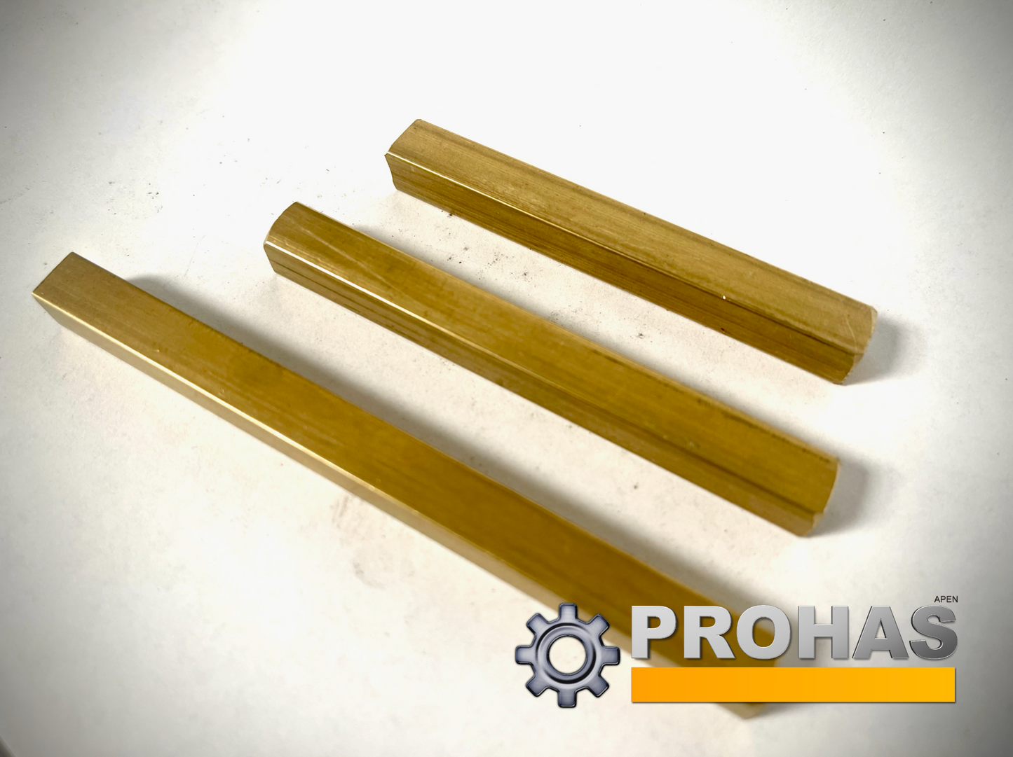 Vollvierkantstift- Drückerstift 8mm Messing verschiedene Längen
