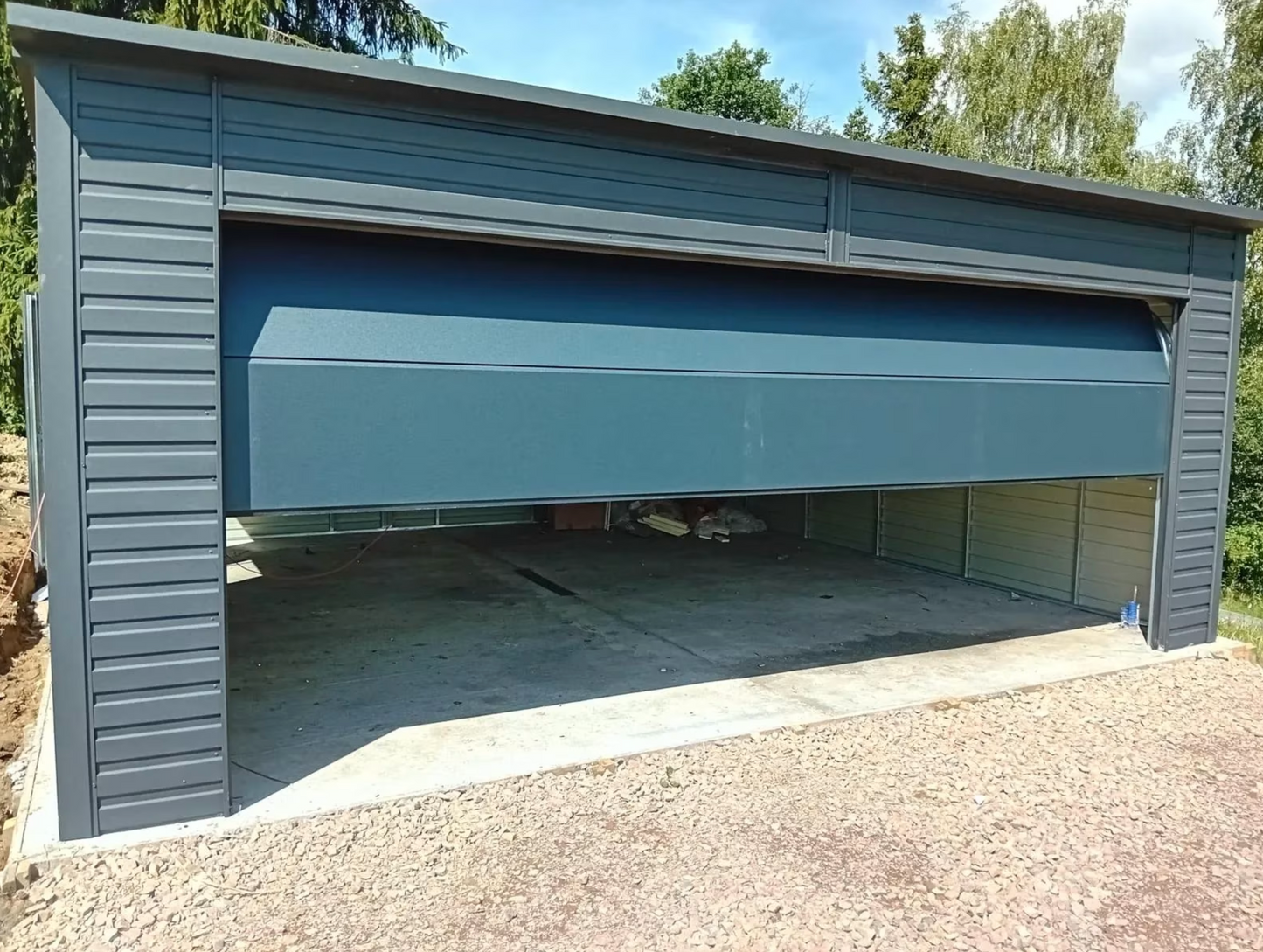 PREMIUM Stahlgarage SKU221 mit Sektionaltor 6x6m inkl. Montage!