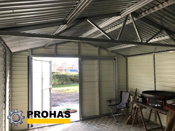 PREMIUM Stahlgarage mit Fahrradunterstand 3x4m inkl. Montage!