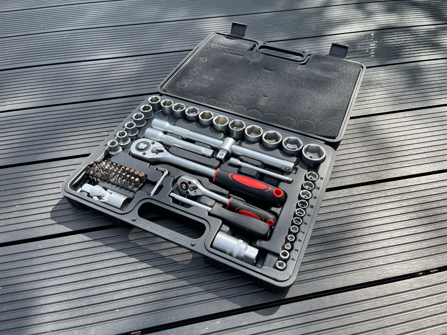 Steck-Schlüsselsatz 72-tlg. 1/2"; 1/4"; 3/8" im Ratschen-Koffer