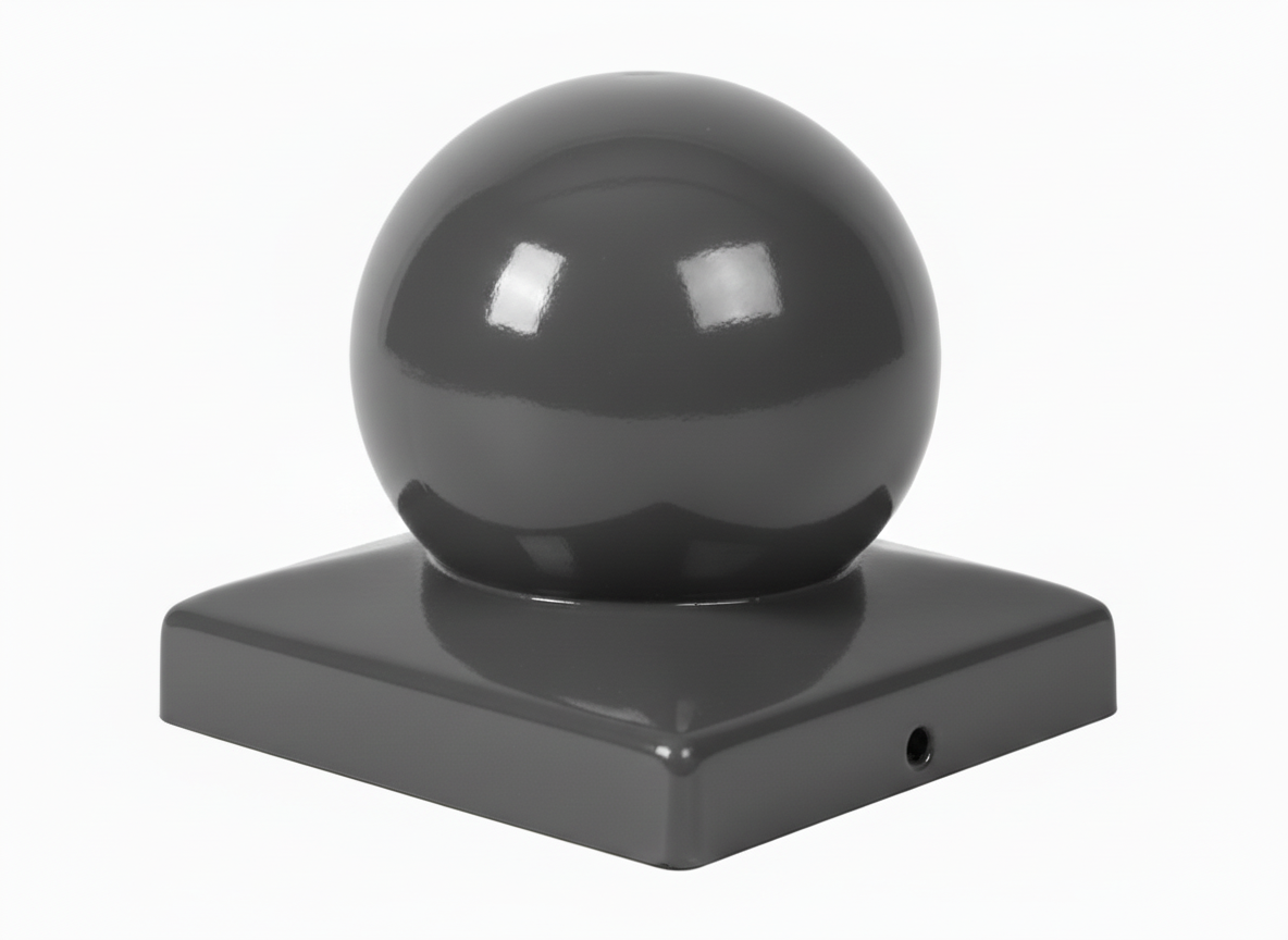 Verzinkte Pfostenkugel speziell für Schmiedezäune