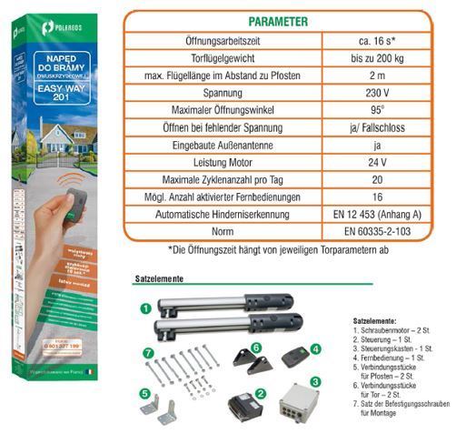 Fertigtoranlage "Malaga" inkl. Eingangstor, Pfosten und Zubehör