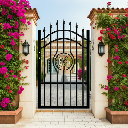 Eingangstor "Malaga" inkl. Zubehör optional mit Stahlpfosten