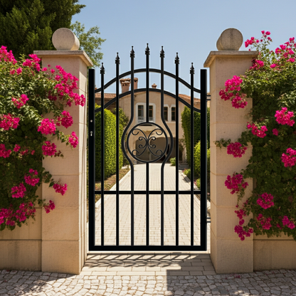 Eingangstor "Malaga" inkl. Zubehör optional mit Stahlpfosten