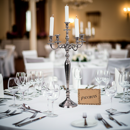 Großer Metall Kerzenständer Kandelaber 5-armig