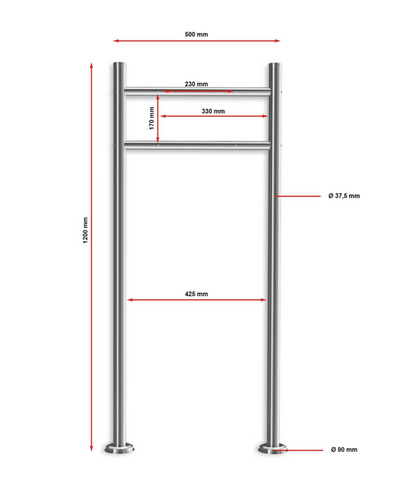 Briefkastenständer V2A Edelstahl rostfrei | Erpo
