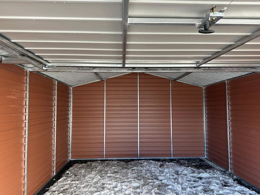 PREMIUM Stahlgarage mit Dachüberstand 4x5m Satteldach inkl. Aufbau!