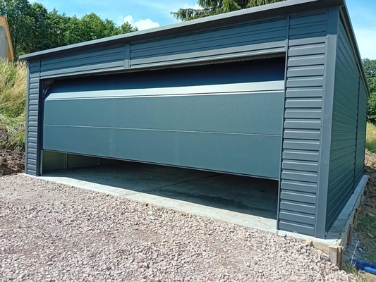 PREMIUM Stahlgarage SKU221 mit Sektionaltor 6x6m inkl. Montage!