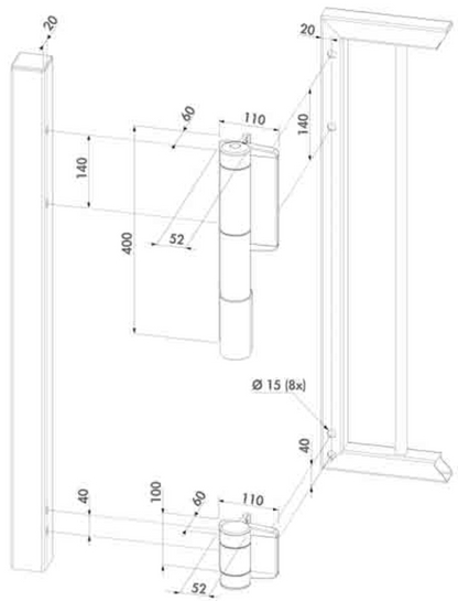LOCINOX Hydraulischer Türöffner Mammoth 180 Grad + App