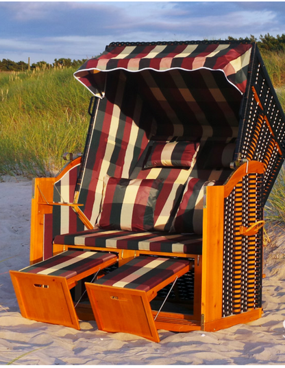 2-Personen Strandkorb Rügen XXL – 4 Varianten | Verstellbar