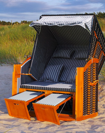 2-Personen Strandkorb Rügen XXL – 4 Varianten | Verstellbar