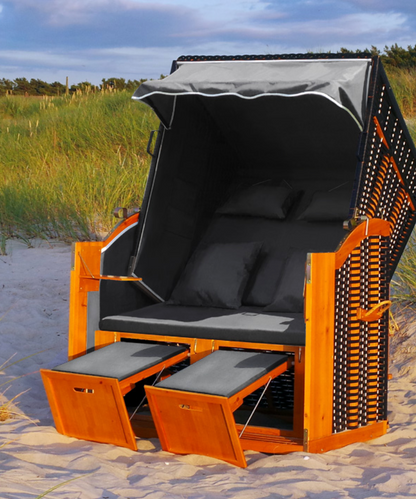2-Personen Strandkorb Rügen XXL – 4 Varianten | Verstellbar