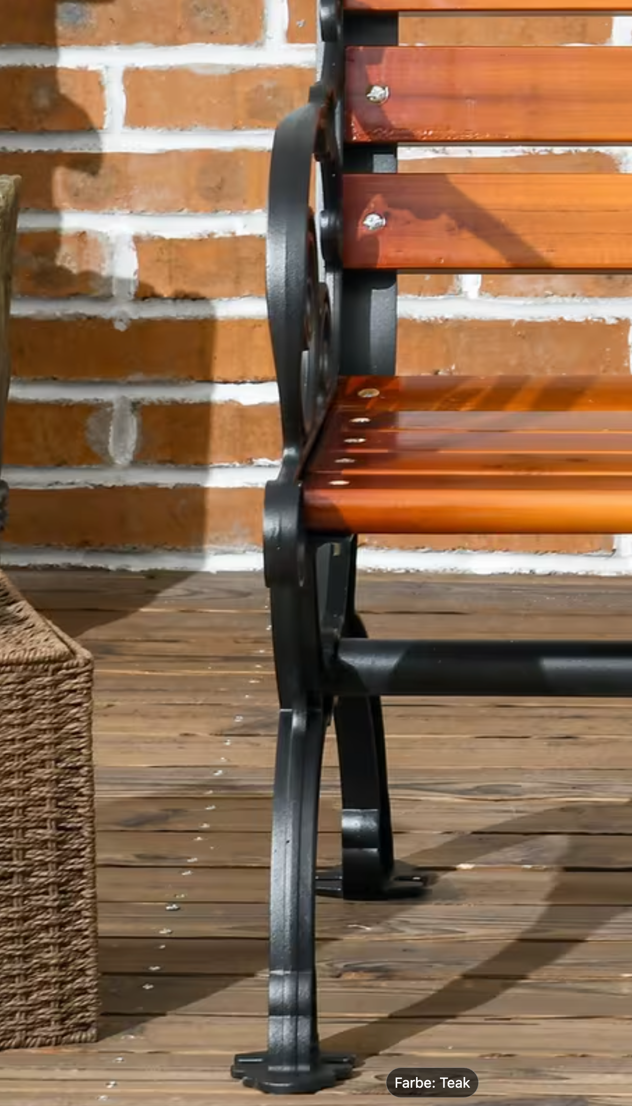 Elegante Friesenbank, Park- und Gartensitzbank Teak
