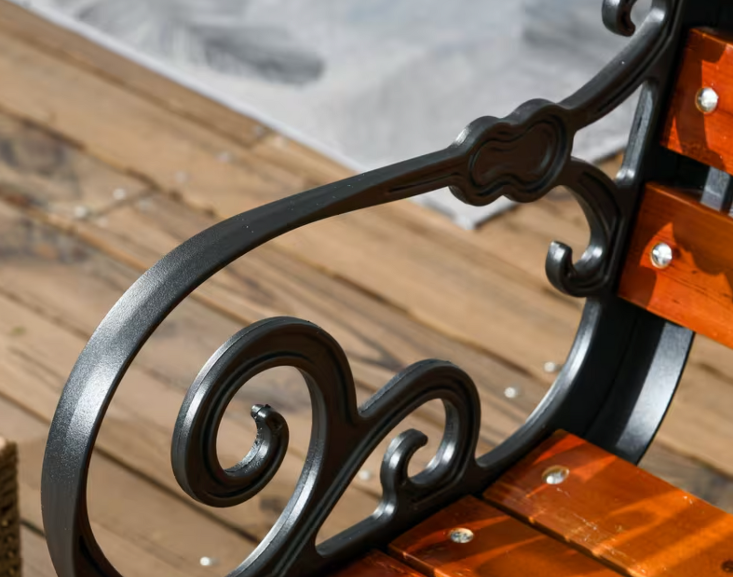 Elegante Friesenbank, Park- und Gartensitzbank Teak