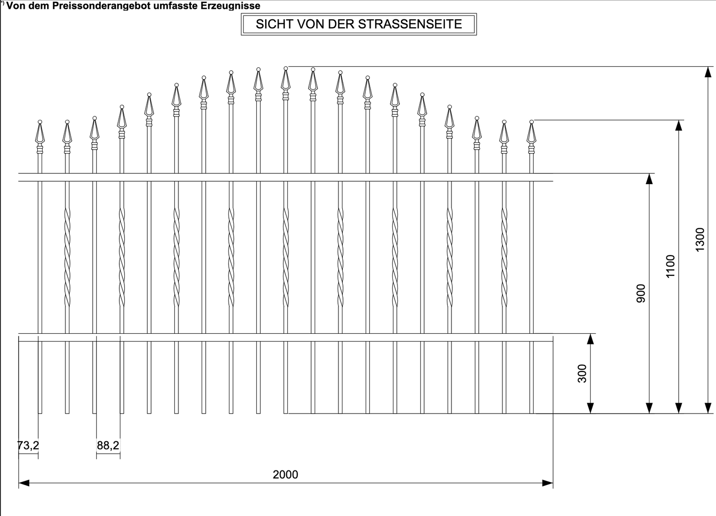 Einzel-Zaunfeld "LUX AW.10.46" inkl. Befestigungsmaterial