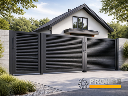Hof Toranlage "LOUVER" 4+1m x 1,8 m optional mit Elektrik