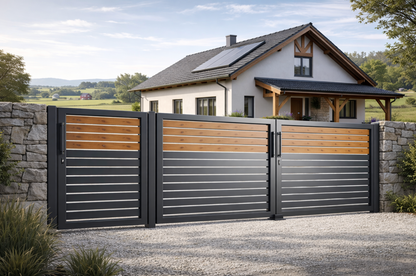 Hof Toranlage "PINO" 4+1m x 1,8 m optional mit Elektrik