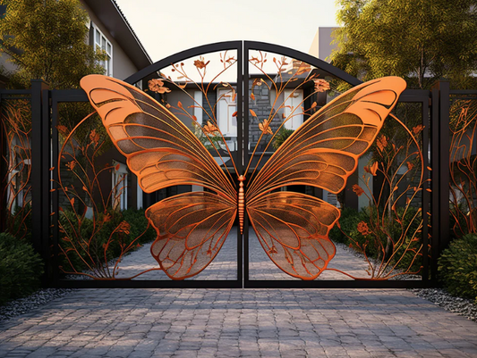 Rustical Butterfly - Kunstschmiedetor 400x220cm