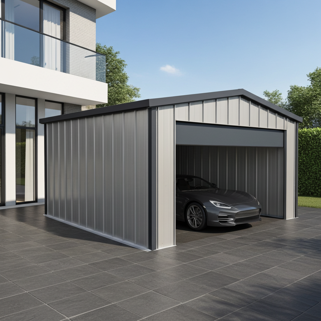 PREMIUM Stahlgarage TOPLINE 6x5m Satteldach inkl. Aufbau!