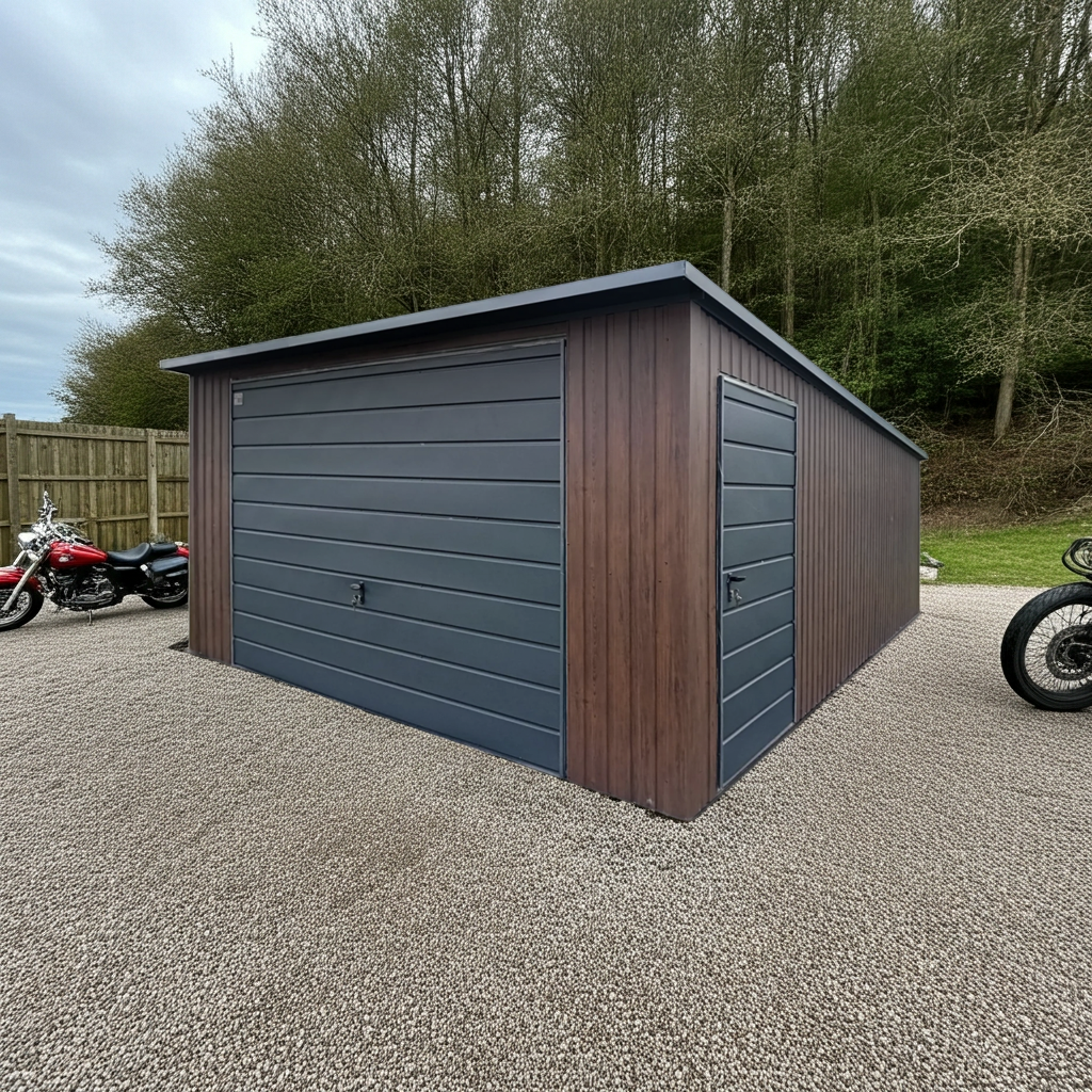 PREMIUM Motorrad- & Gartenschuppen 4x6m inkl. Aufbau!