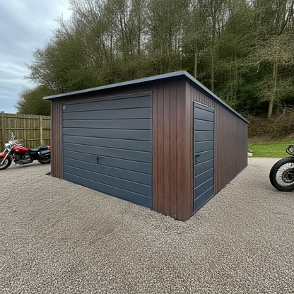 PREMIUM Motorrad- & Gartenschuppen 4x6m inkl. Aufbau!